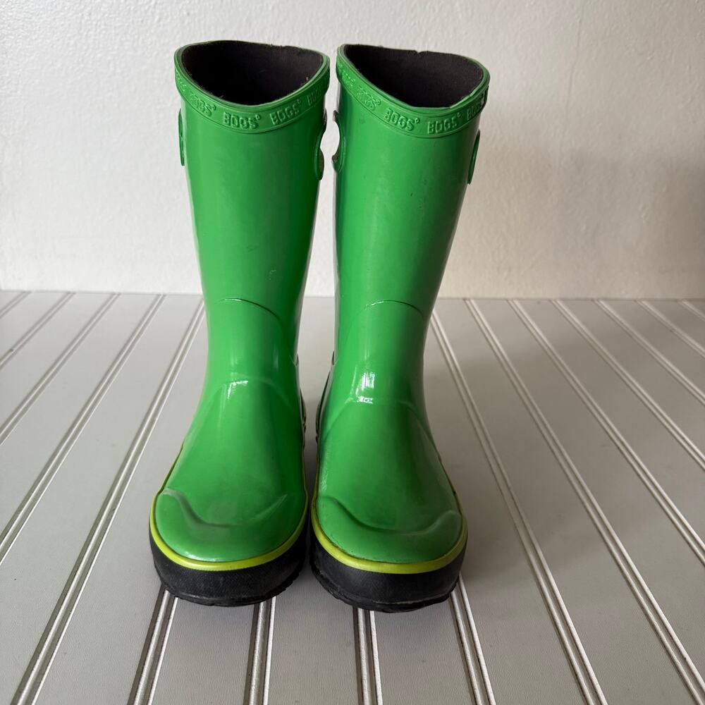 Bogs Green Rainboots size Youth 13 - Picture 2 of 10